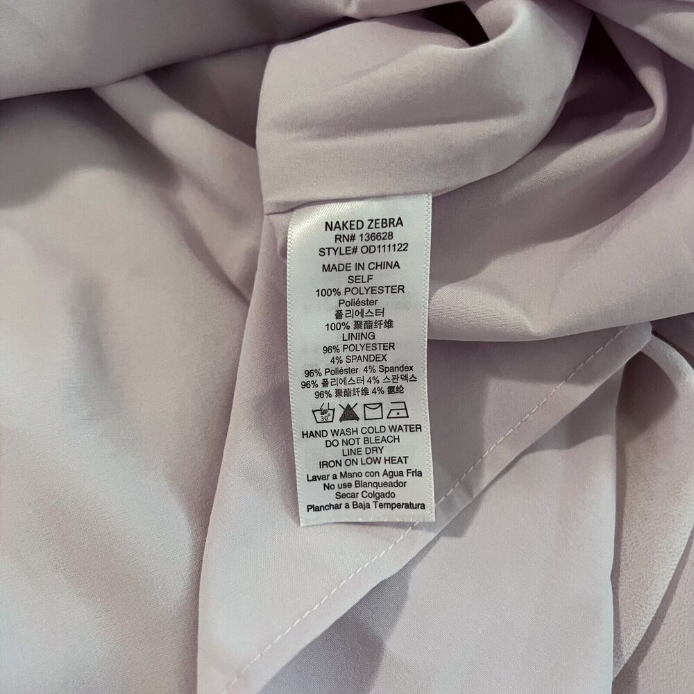 NWT Naked Zebra Lavender Sheer Chiffon Lined Halter Skater Dress Women's Medium - Picture 9 of 10
